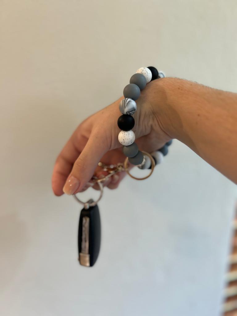 Blue Leopard Wristlet