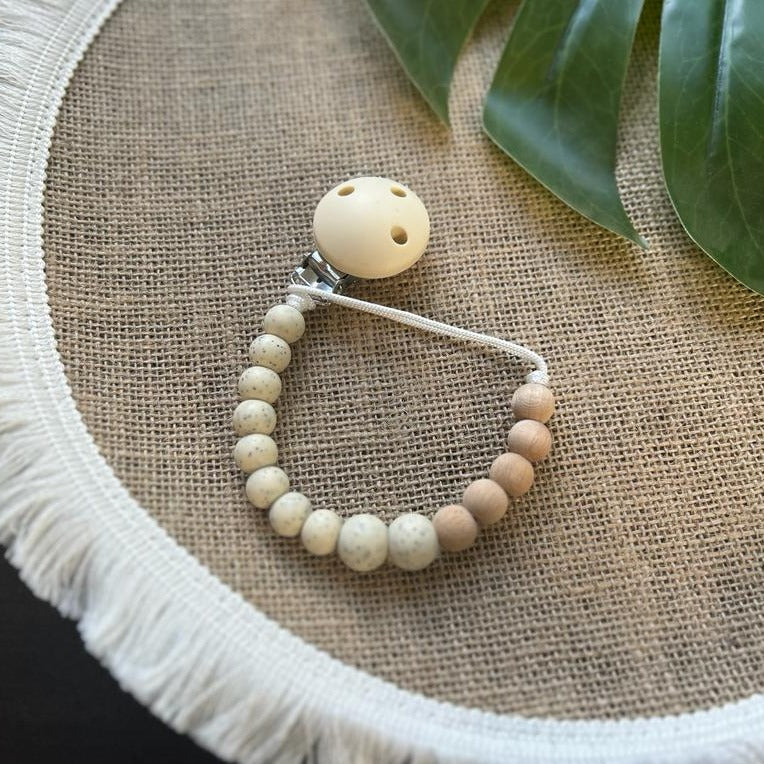 Speckled Neutral Dummy Clip & Teether
