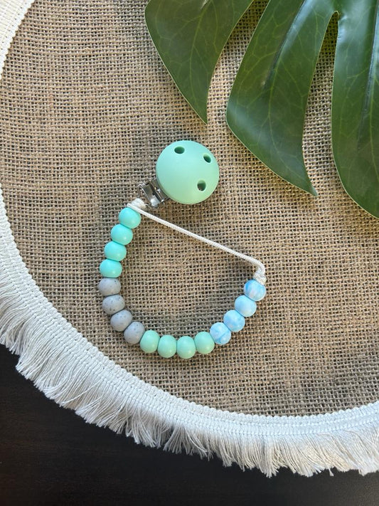 Blue & Mint Dummy Clip & Teether