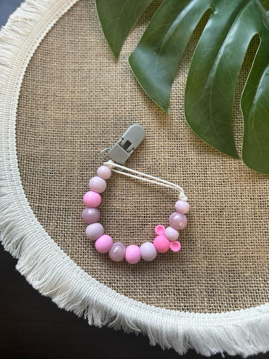 Pink Mikey Mouse Dummy Clip & Teether