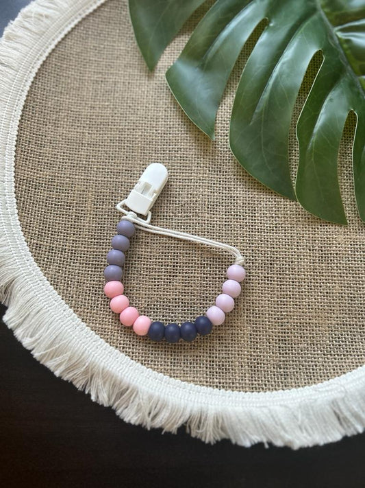 Pink & Purple Dummy Clip & Teether