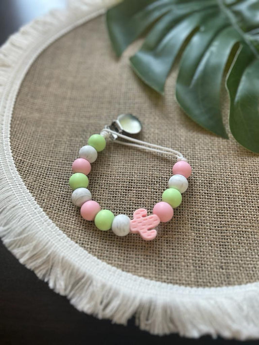 Pink Cactus Dummy Clip & Teether