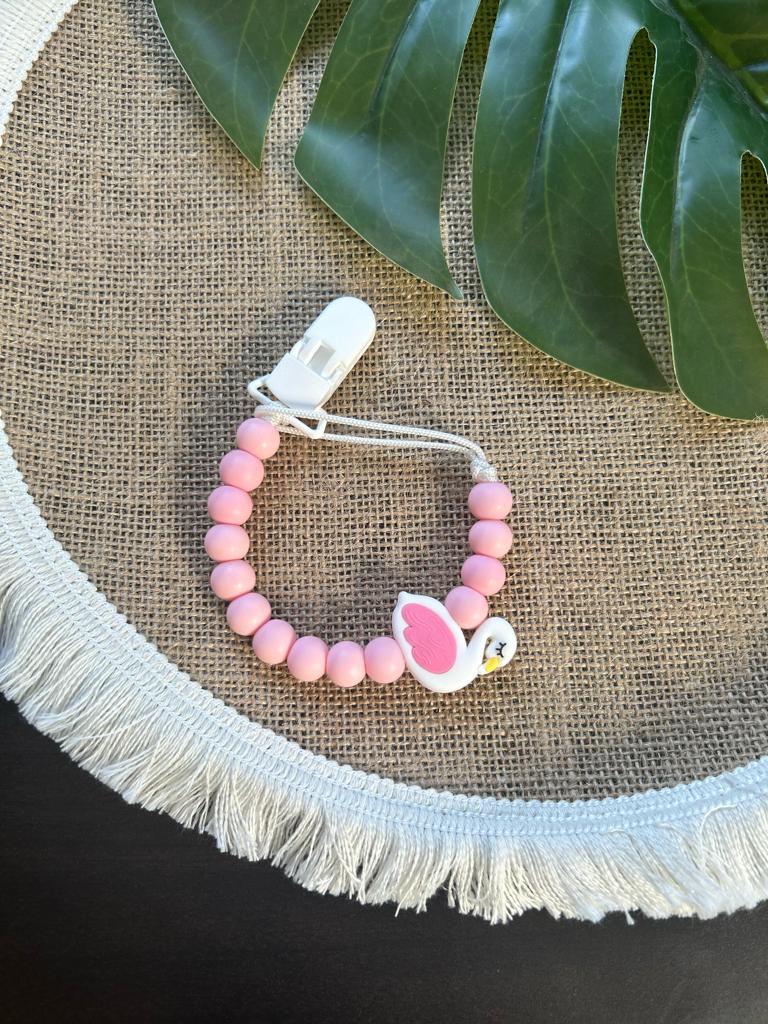 Pink Flamingo Dummy Clip & Teether