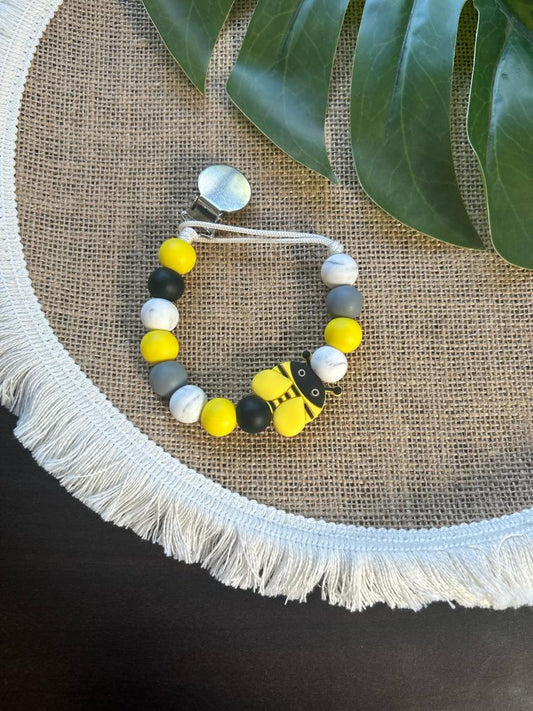 BEE Yellow Dummy Clip & Teether