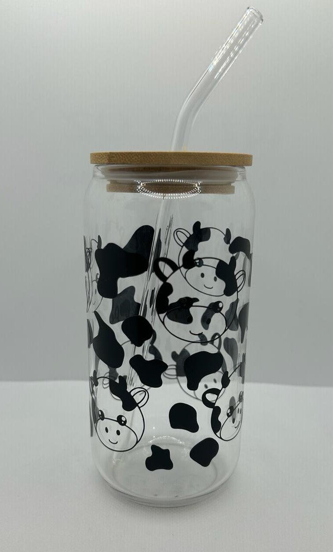 Cow Glass Libbey Tumbler Cup
