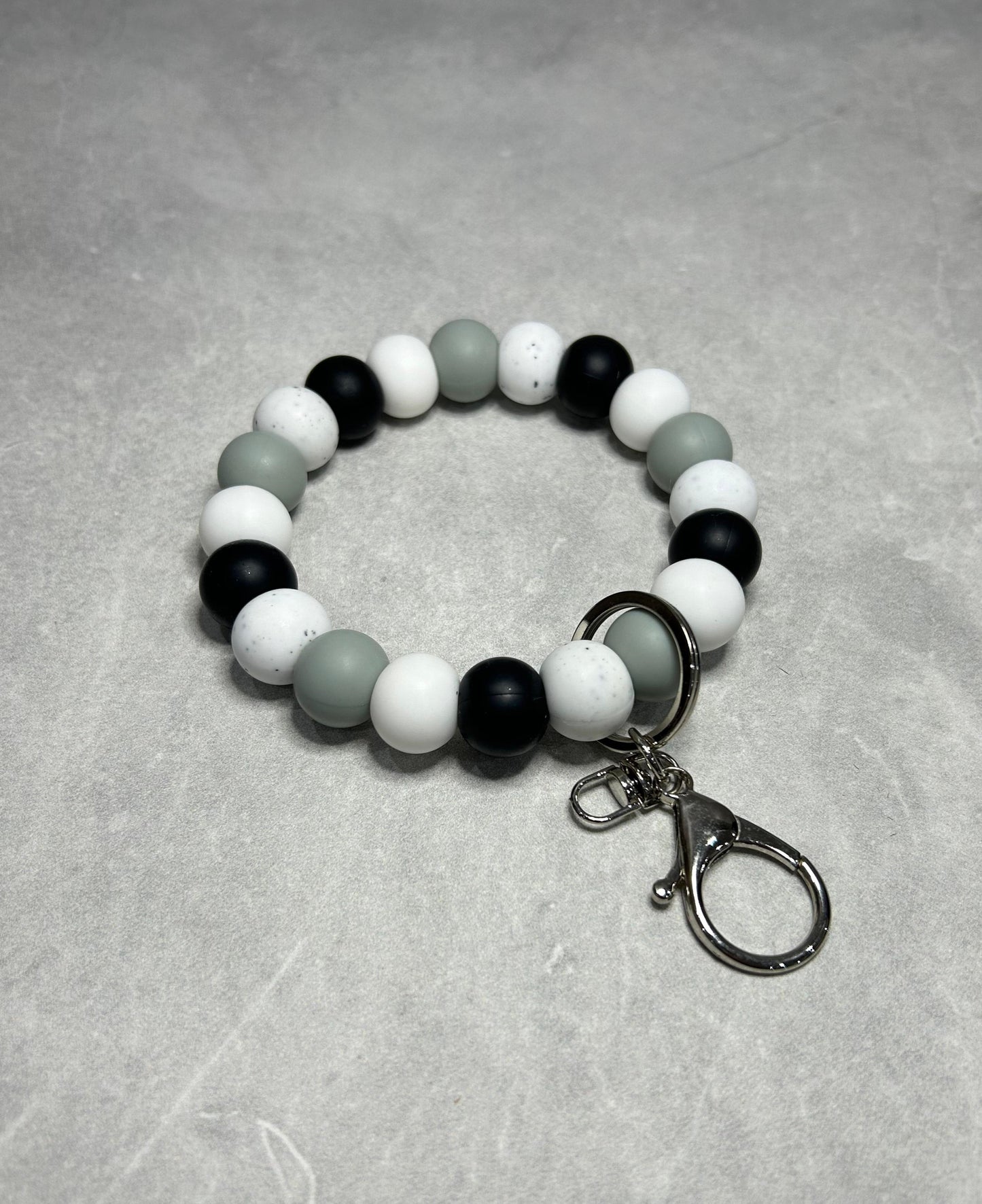 Black & White Wristlet Keychain 15mm