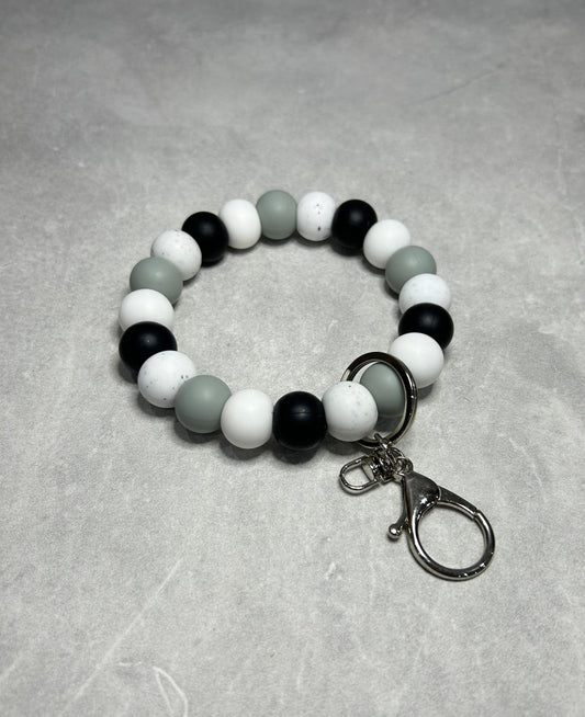 Black & White Wristlet Keychain 15mm