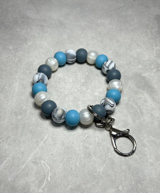 Blue Pearl Wristlet Keychain 15mm