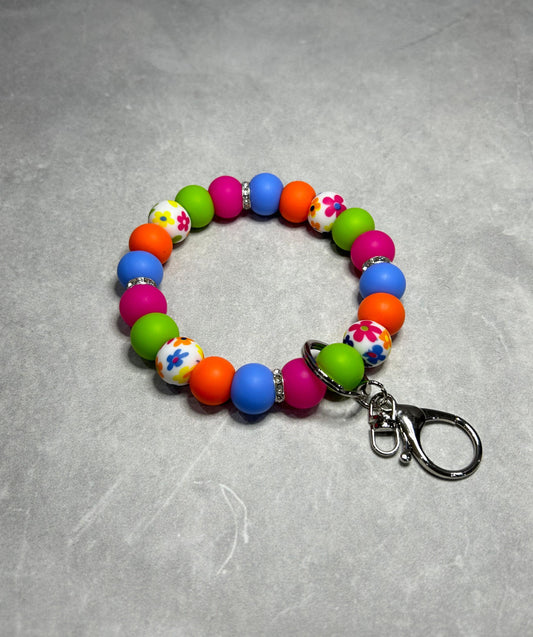 Colourful Daisy Wristlet Keychain 15mm