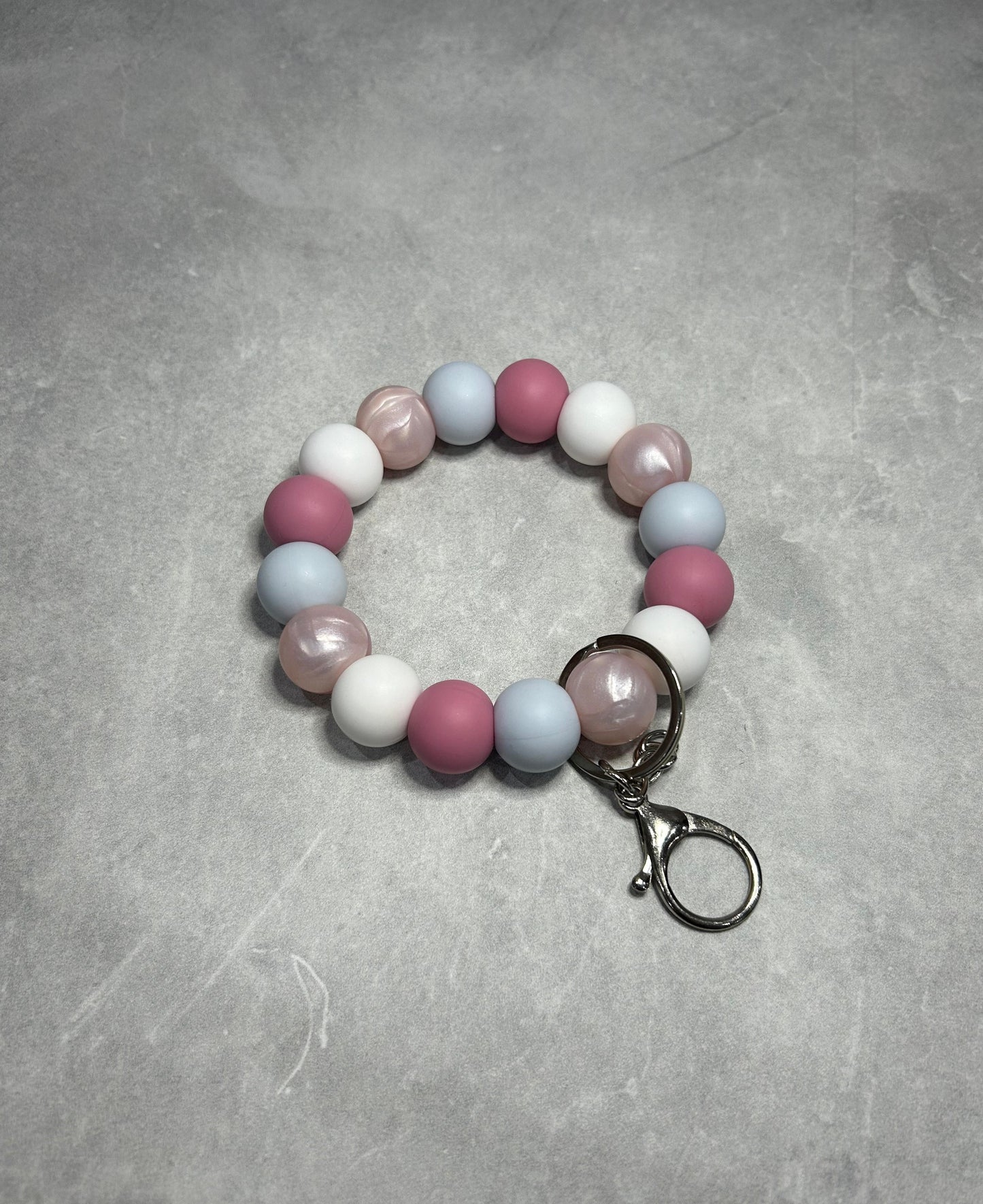 Blush Pink Pearl Wristlet Keychain 19mm