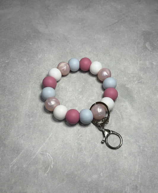 Blush Pink Pearl Wristlet Keychain 19mm