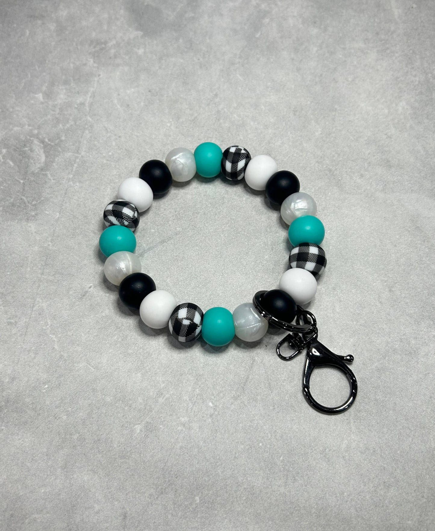 Turquoise Lattice Wristlet Keychain 15mm