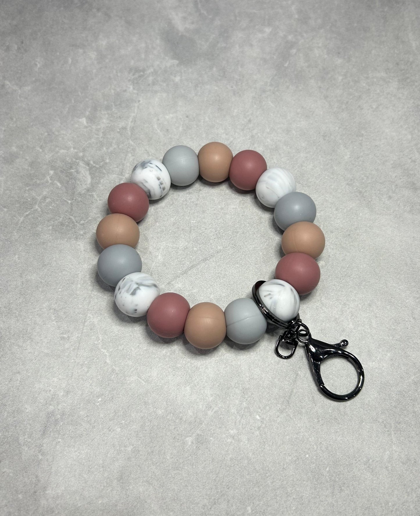 Boho Light Mahogany Wristlet Keychain 19mm