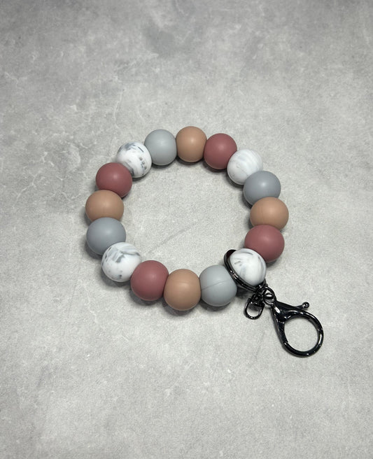 Boho Light Mahogany Wristlet Keychain 19mm