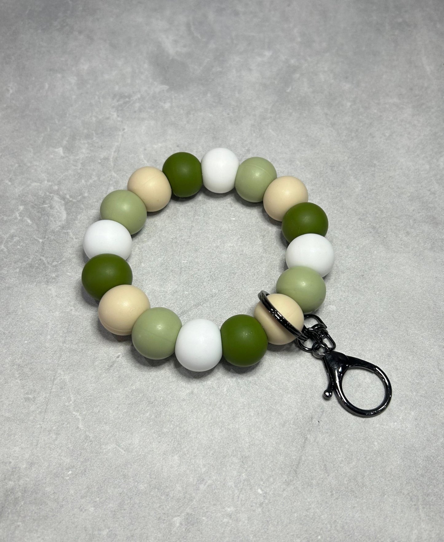 Shades of Green Wristlet Keychain 19mm