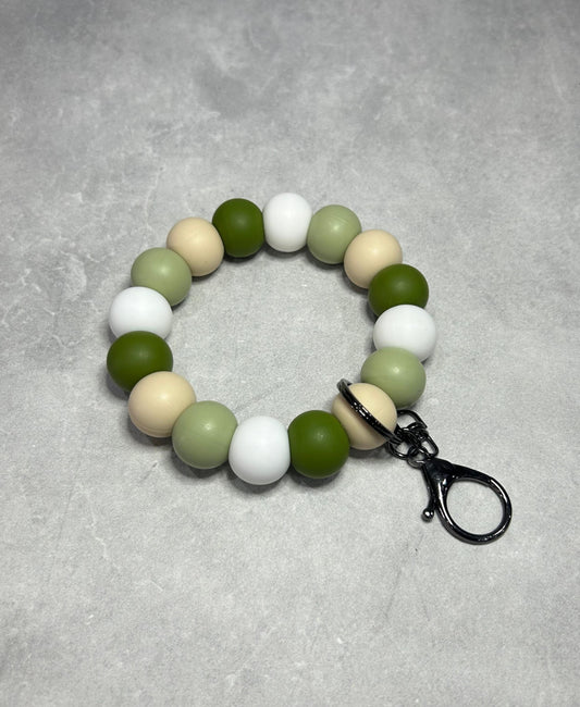 Shades of Green Wristlet Keychain 19mm