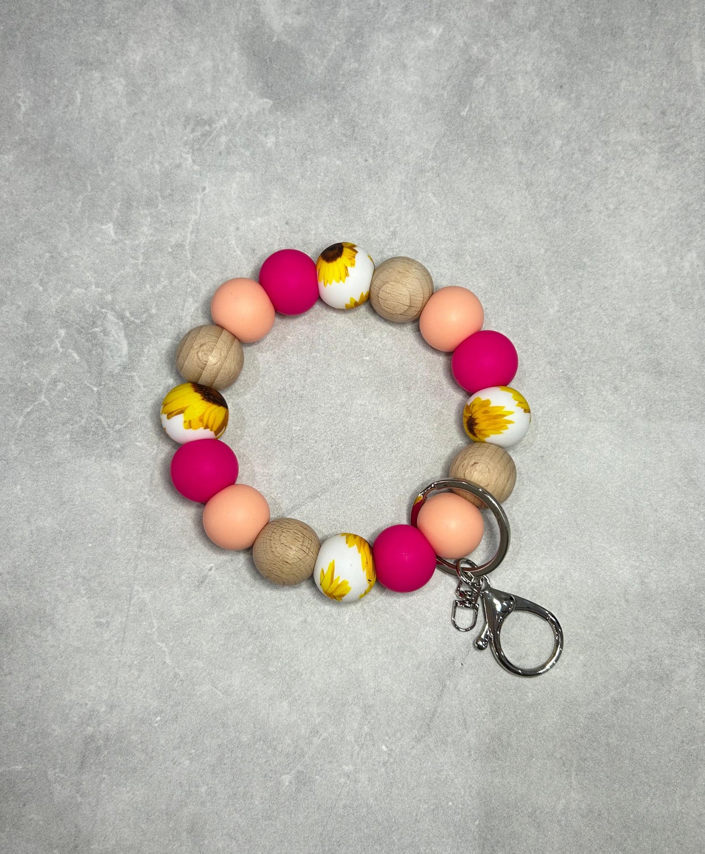 Summer Sunflower Wristlet Keychain 19mm