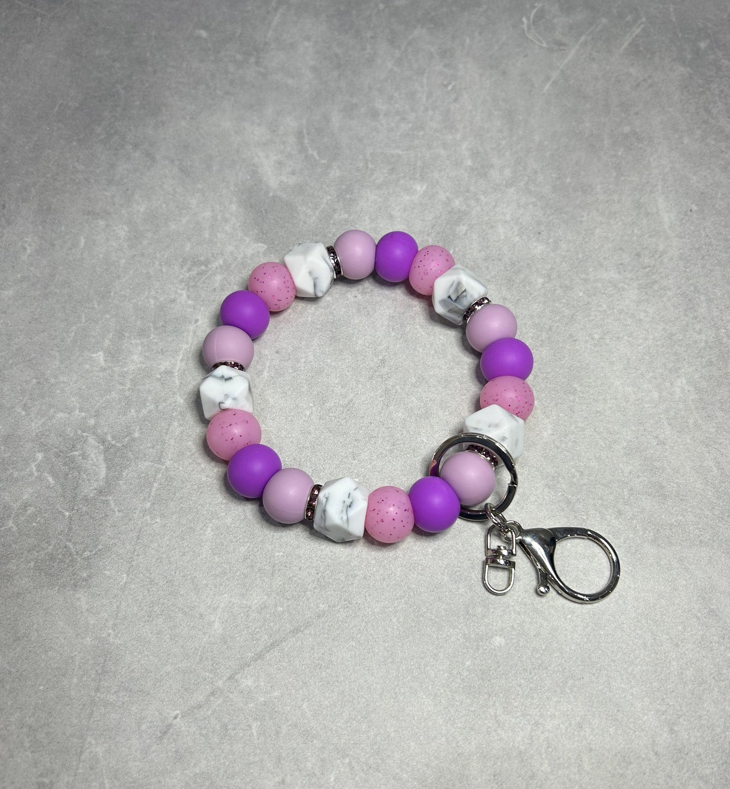 Purple Sparkle Wristlet Keychain 15mm