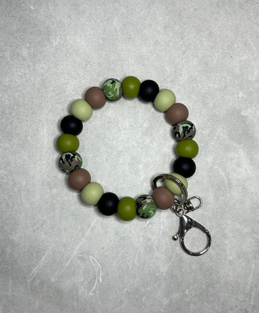 Green Camo Wristlet Keychain 15mm