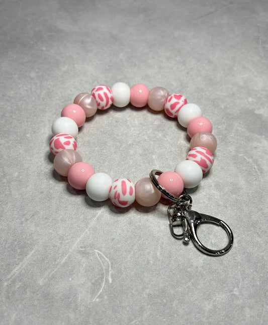 Pink Cow Wristlet Keychain 15mm