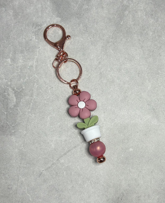 Blush Flower Keychain